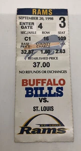 St. Louis Rams vs. Buffalo Bills Ticket Stub 9/20/1998 - Picture 1 of 6