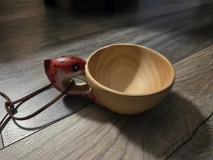 Wooden Bowl With Fish Handle - Picture 1 of 5