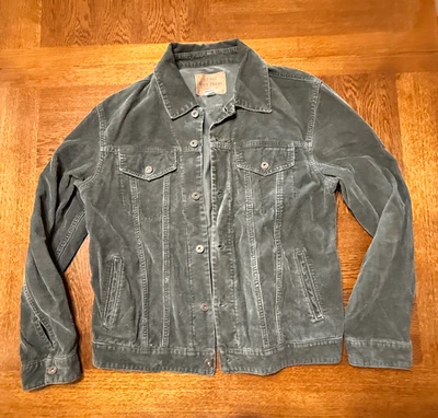 Jaqueta Vintage Antiga Marinha Masculina Grande Marrom Veludo Caminhoneiro Sem Forro Casual Externa - Imagem 1 de 4