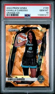 Panini Prizm WNBA 2024 Kamilla Cardoso #149 Orange Ice Prizm PSA 10 - Imagen 1 de 2