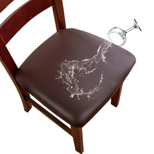 Waterproof PU Leather Seat Covers for Dining Chairs,Chair Seat Covers Set of ... - Picture 1 of 6