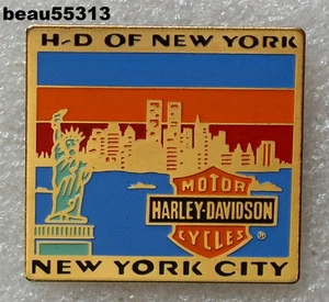 ⭐H-D OF NEW YORK NEW YORK CITY NEW YORK HARLEY DAVIDSON DEALER VEST BRASS PIN - Picture 1 of 1