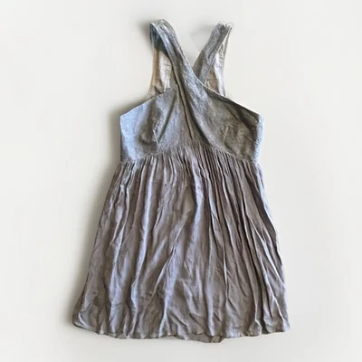 Vestido O'Neill Mujer Talla S Azul Gris De Colección Mini Patinador Algodón Con Cordones Halter Cruzado* Foto 1 de 4