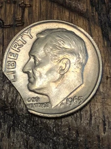 1965-P Roosevelt Dime Clipped Planchet #1 - Picture 1 of 2