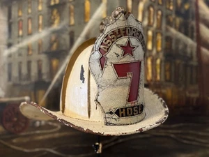 Casco de bomberos de cuero vintage New Orleans Fire Eagle 7 Foreman Migeod - Imagen 1 de 8
