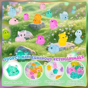 100Pcs Mini Luminous Resin Animals Glow In The Dark Mixed with Surprise Bags - Picture 1 of 8