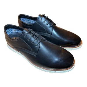 Zapatos Oxford de vestir flexibles para hombre Bruno Marc negros talla 13 anchos - Imagen 1 de 4