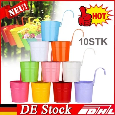 Hängetopf bunt Kräutertopf Blumentopf Hängetöpfe Hängetöpfe Balkon Topf Hänger - Bild 1 von 4