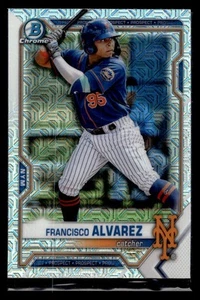 2021 Bowman Chrome #BCP-209 Francisco Alvarez Mets Prospects Mojo Refractor - Picture 1 of 2