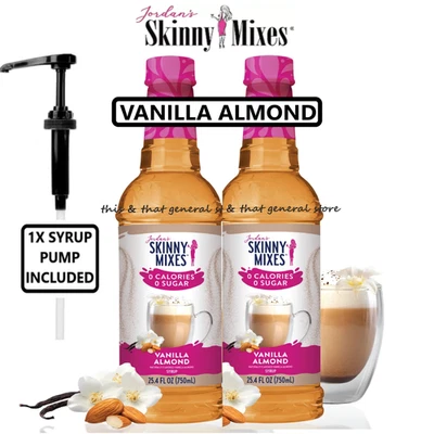 2X ALMENDRA VAINILLA +1X BOMBA Jordan Jarabe Flaco SIN AZÚCAR CETO 0 CARBOHIDRATOS Foto 1 de 4