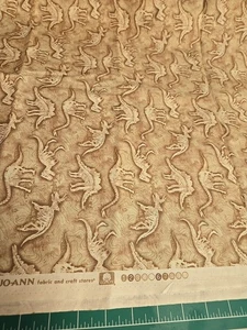 Jo ANN COTTON Fabric BY THE HALF YARD Prehistoric Dinosaur Fossil Bones 1/2 New - Picture 1 of 7