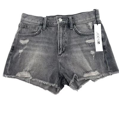 Joes Jeans Shorts Womens 27 Black High Rise Vintage Distressed Denim Frayed Hem - Image 1 of 4