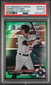 PSA 10! Garrett Stubbs 2017 Bowman 1st Chrome Green Refractor Rookie Card /99 RC - Bild 1 von 2