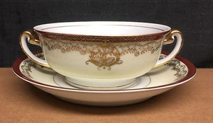 Kongo KON21 Hand Painted Cream Soup Bowl & Saucer - Picture 1 of 3