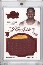 KYRIE IRVING 2012-13 PANINI FLAWLESS #24 ROOKIE GAME-USED PATCH 8/15 RUBY RC