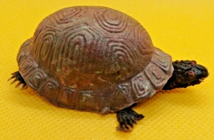Vintage Realistic Box Turtle Rubber/Hard Plastic Hong Kong Aprox 3 IN. - Picture 1 of 4
