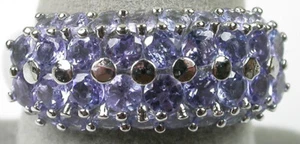 RING WITH TANZANITE IN STERLING SILVER Wedding  - Picture 1 of 1