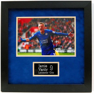 LEICESTER CITY HANDSIGNIERT JAMIE VARDY GERAHMT 12X8 FOTO CHAMPIONS 2016. - Bild 1 von 1