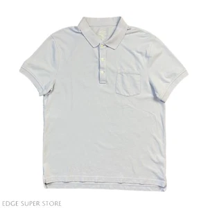 Camisa Polo J Crew Bolsillo Cuello Elástico Piqué Azul Claro Manga Corta Mediana - Imagen 1 de 4