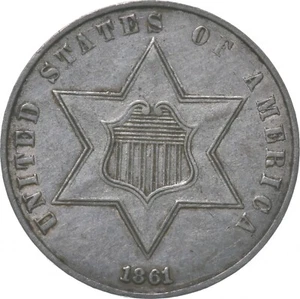 1861 Silver Three-Cent Piece *8061 - Picture 1 of 3