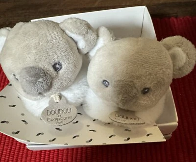 全新带盒 Doudou Et Compagnie 考拉婴儿短靴拖鞋柔软毛皮婴儿床鞋 0-6 个月 阅读 — 第 1/3 张图片