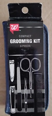 Kit de aseo compacto - Juego de 6 piezas con estuche de viaje azul con cremallera Foto 1 de 4