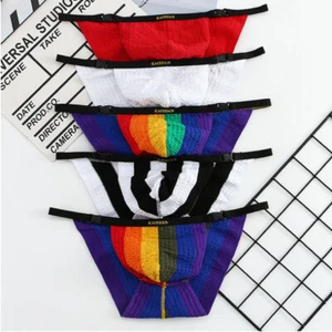 Sexy Herrenunterwäsche Strick hohe Gabel Slips niedrige Unterhose U Etui - Bild 1 von 28