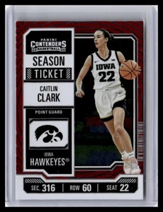 🔥 2024 Panini Contenders Caitlin Clark Season Ticket Red Target Foil #CC3 🔥 - Picture 1 of 2