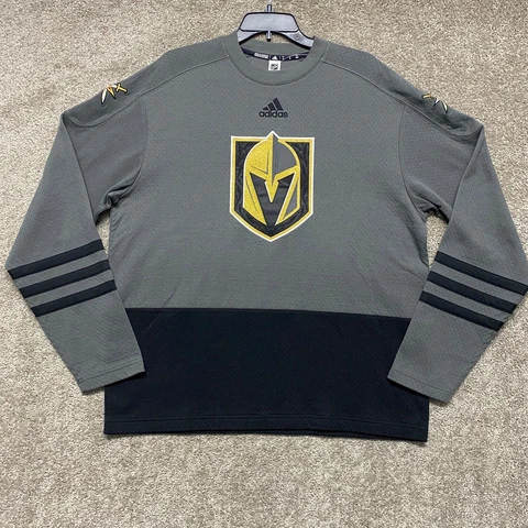 Vegas Golden Knights Sweatshirt Mens Medium Gray Crewneck Jersey Pullover Adidas Cover