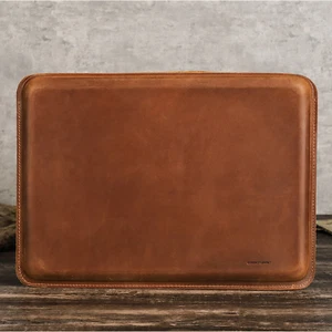 For MacBook Pro 16 Inch Leather Laptop Sleeve Crazy Horse Leather Case - Picture 1 of 25