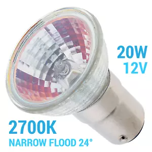 Satco S1952 20MR11/DC 20W 12V MR11 NFL 24° DC Bayonet BA15d 2900K Warm White - Picture 1 of 5