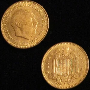 *GUTSE* FRANCO-1, 1 PESETA 1963*19-64, BRILLO ORIGINAL, SIN CIRCULAR. - Imagen 1 de 1