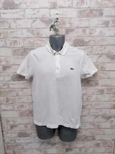 Lacoste Polo T Shirt Men white cotton size 4 UK Slim Fit - Picture 1 of 9