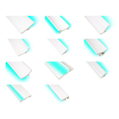 LED Leisten Stuckleisten Sockelleisten Zierprofil Kunststoff Deckenleisten • 403€