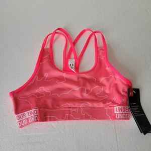 Under Armour Sports Bra Youth Medium Girls HeatGear  Pink Workout - Picture 1 of 6