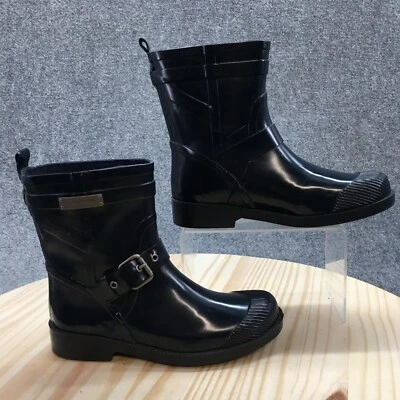 Botas Coach New York Mujer 6 B Lester Cortas Pull On Bota de Lluvia Azul Goma Foto 1 de 4