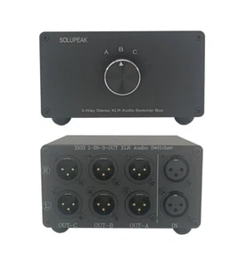 SOLUPEAK 1 IN 3 OUT XLR Balanced Audio Switch box, 3-channels XLR Stereo Convert - Bild 1 von 6
