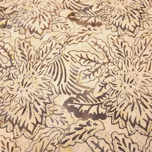 Tonga Batiks BTY Timeless Treasures Golden Tans Brown Leaf Floral - Picture 1 of 3