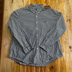 Ralph Lauren Shirt Mens 2XL Black and White Check Button Up Pink Pony - Picture 1 of 7