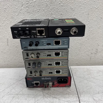 Lote de 7 convertidores de medios Fast Ethernet / DIGI MIL-140 MCBasics SIN PROBAR Foto 1 de 4