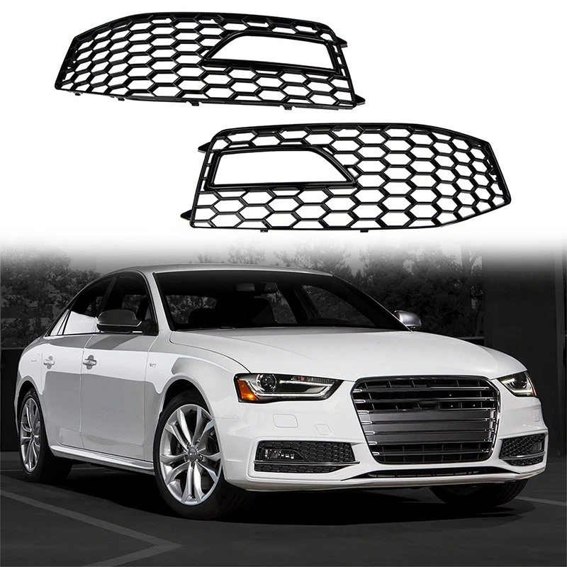 2x Black Front Fog Light Covers Fit For Audi A4 S-line S4 2013-2015 8K0807681L - Image 1 of 4