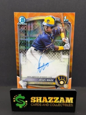 2025 Bowman Draft JESUS MADE Orange Wave Refractor /25 1st Bowman Auto CPA-JM AU - Image 1 of 4