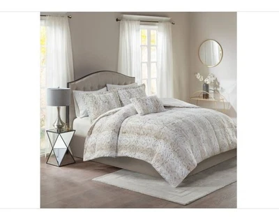 Madison Park Zuri Soft Plush Comforter Set, Faux Fur Animal Stripes Design, King - Image 1 of 3