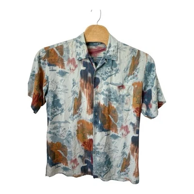 Tulliano 100% Silk Shirt Men's Size Large Short Sleeve Button Up Relaxed Fit - Image 1 of 4