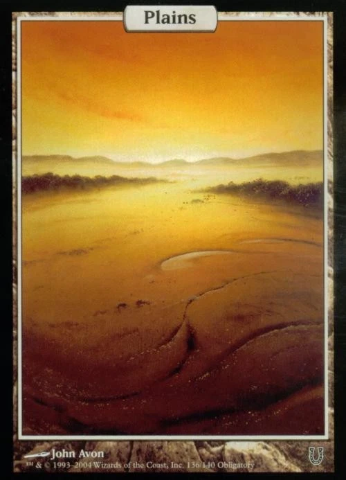 Plains (136) -Foil Medium Play MTG Unhinged - Image 1 of 1