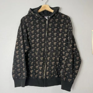 Vintage Y2K AOP Famous Stars and Straps Hoodie Jacke Full Zip schwarz Herren Small - Bild 1 von 6