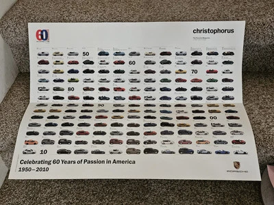 2010 Christophorus Porsche Magazine 60 Years 24" Trifold Limited Ed Poster Print - Image 1 of 4