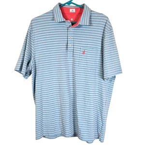 Johnnie O Poloshirt Herren L Bimini Blau Streifen Hangin Out Freizeit Klassisch Golf - Bild 1 von 8