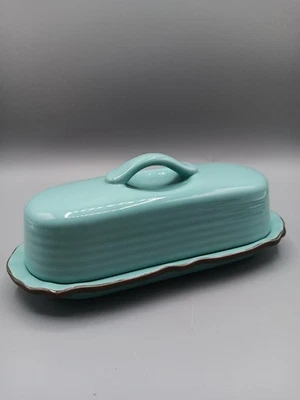 Plato de mantequilla de cerámica aguamarina Chantal 93-EDBD 8,25" Foto 1 de 4