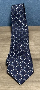 Cravatta Valentino Navy picche geometriche designer seta Italia nuova con etichetta - Foto 1 di 6